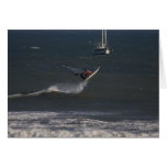Sailboarder jumps a wave cards
