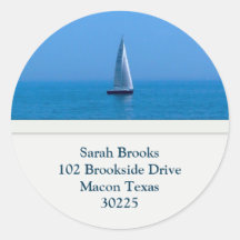 Sailboat Address Labels Round Sticker