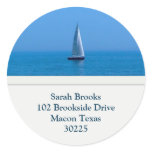 Sailboat Address Labels Round Sticker