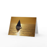 Sailboat at sunset, sloop greeting cards