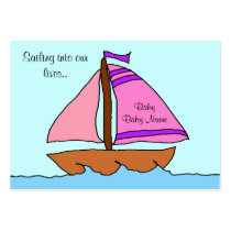 Sailboat Birth Announcement Card