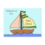 Sailboat Birth Announcement Postcard