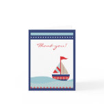 Sailboat Sailing Blue Thank you note folded card