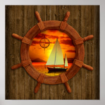 Sailboat Sunset Posters