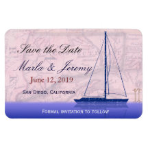 Sailboat theme save the date magnet