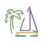 Sailboat with Palm Tree Embroidered Jacket