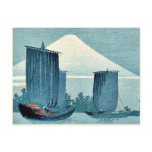 Sailboats and Mount Fuji by Uehara, Konen Ukiyoe postcards