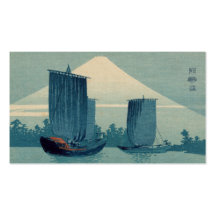 Sailboats and Mount Fuji - Uehara Konen Business Card Templates