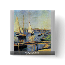 Sailboats At Argenteuil By Caillebotte Gustave Buttons