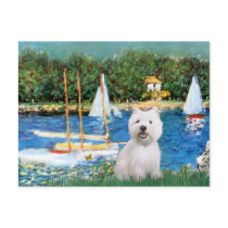 Sailboats at Argenteuil  - Westie 2 Postcards