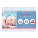 Sailboats Baby Boy Birth Annoucement Invitations
