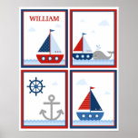 Sailboats Poster for Boy's Room posters