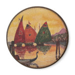 Sailboats Vignette Vintage Birthday