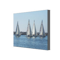 Sailboats Wrapped Canvas Print