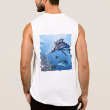 Sailfish attack Mens tank top