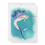 Sailfish in Watercolor Personalized Announcement