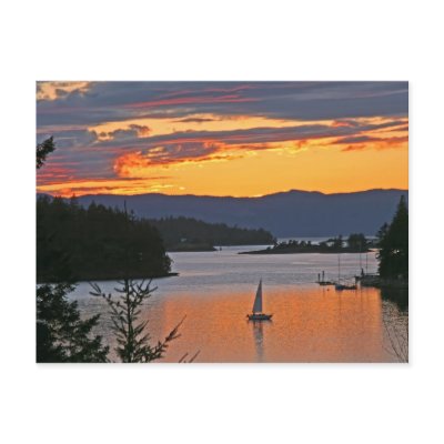 Sailing at Sunset Photo Postcard