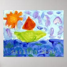 Sailing Away ~ Original Children's Art Poster