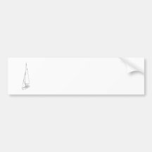 Sailing boat. Sketch in Black and White. Bumper Sticker