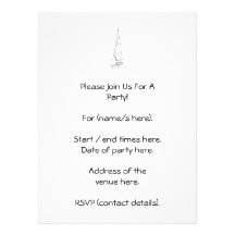 Sailing boat. Sketch in Black and White. Personalized Invite