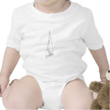 Sailing boat. Sketch in Black and White. Rompers