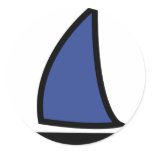 sailing boat round sticker