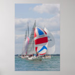 Sailing boats compete during Cowes Week in England Poster