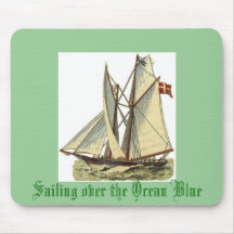 Sailing over the Ocean Blue Mouse Mats