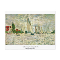 Sailing Regatta In Argenteuil By Claude Monet Post Card