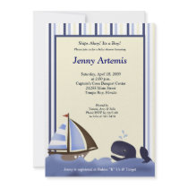 Sailing Sailboat Boat Nautical Baby Shower 5x7 Personalised Announcements