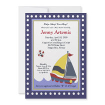 Sailing Sailboat Boat Nautical Baby Shower 5x7
