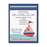Sailing Sailboat Sail Boat Baby Shower Invitation postcards