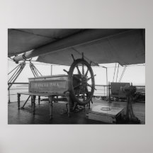 Sailing Ship Steering Wheel Print