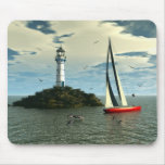 Sailing with dolphins mousepad