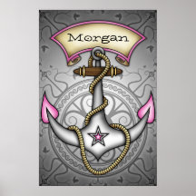 Sailor Jerry Tattoo Anchor  Chic Grunge Print