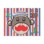 Sailor Sock Monkey Its a Boy! Postcard