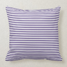 Sailor Stripes - Navy Blue and White Throw Pillow