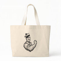 SAILOR WITH ANCHOR TATTOO CANVAS BAG