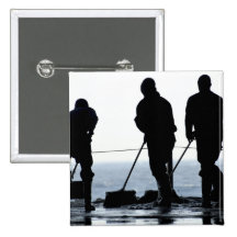 Sailors sweep out the hangar bay pinback buttons
