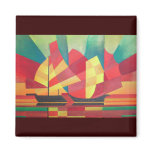 Sails and Ocean Skies Fridge Magnet