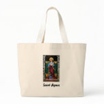 Saint Agnes (Agnes of Rome) - Stained Glass Art bags