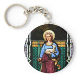 Saint Agnes (Agnes of Rome) - Stained Glass Art keychains