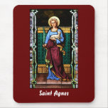 Saint Agnes (Agnes of Rome) - Stained Glass Art mousepads