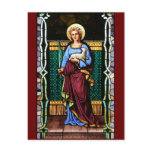 Saint Agnes (Agnes of Rome) - Stained Glass Art postcards