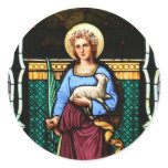 Saint Agnes (Agnes of Rome) - Stained Glass Art stickers