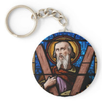 Saint Andrew (Apostle Andrew) Stained Glass Art Keychains