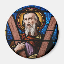 Saint Andrew (Apostle Andrew) Stained Glass Art Refrigerator Magnet
