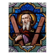 Saint Andrew (Apostle Andrew) Stained Glass Art Postcards