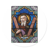 Saint Andrew (Apostle Andrew) Stained Glass Art Sticker