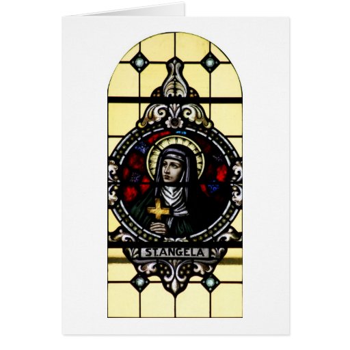 Saint Angela Merici Stained Glass Art Card